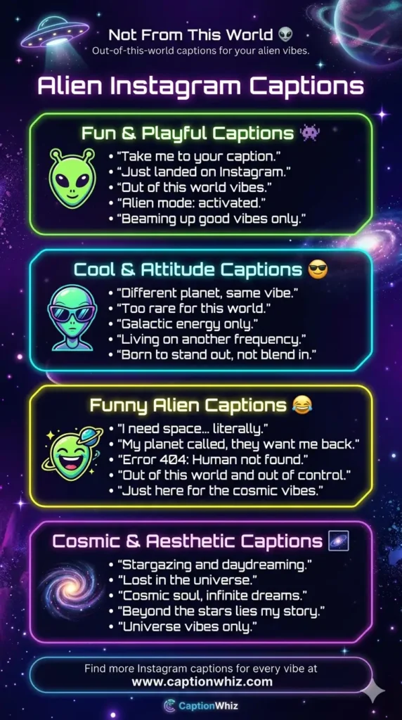 145+ Best Alien Captions For Instagram That Will Out of This World Creativity