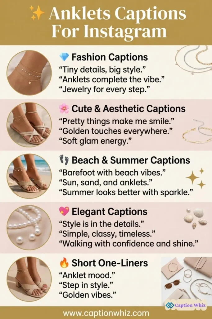 123+ Charming Anklets Captions For Instagram and Quotes to Shine Bright