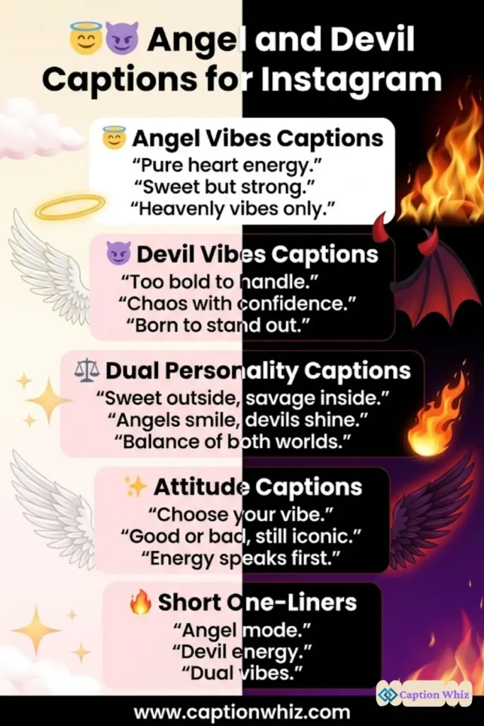 137+ Enchanting Angel And Devil Captions For Instagram And Quotes That Spark Joy