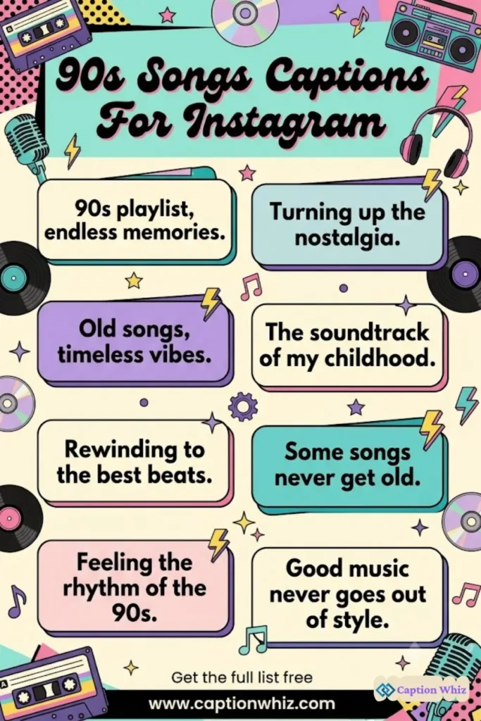 163+ Top 90s Songs Captions For Instagram That Bring Back Nostalgic Vibes in 2026