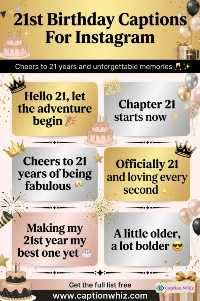 Celebrate with 129+ Fun 21st Birthday Captions For Instagram and Quotes Today