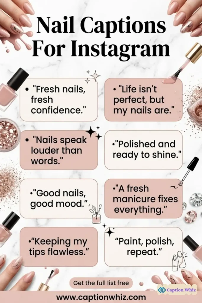 127+ Top Nail Captions For Instagram That Shine Bright and Sparkle Always in 2026