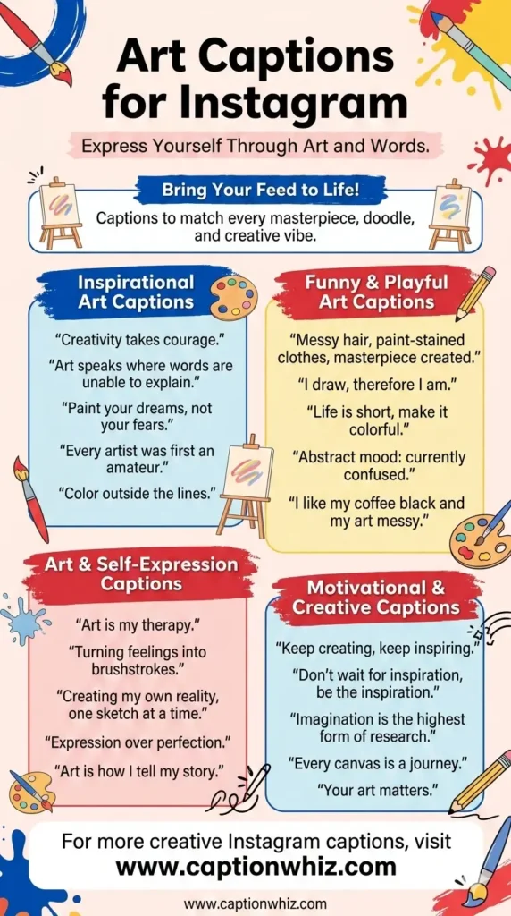 143+ Creative Art Captions For Instagram and Quotes That Spark Inspiration