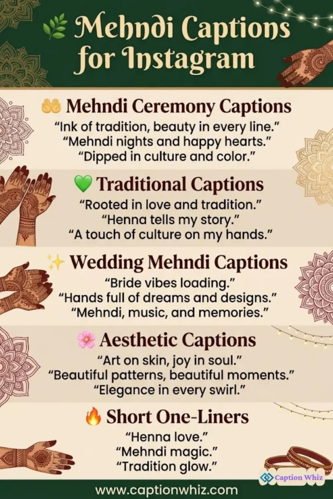 143+ Magical Mehndi Captions For Instagram and Quotes to Brighten Your Feed