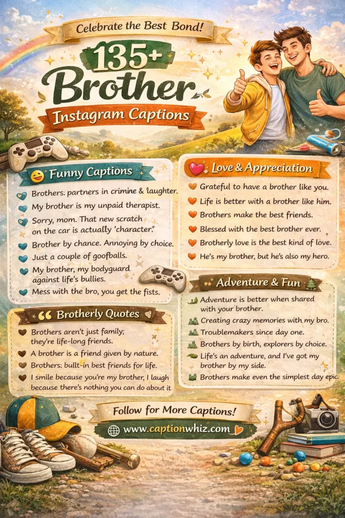 123+ Powerful Brother Captions For Instagram That Inspire and Connect Quotes