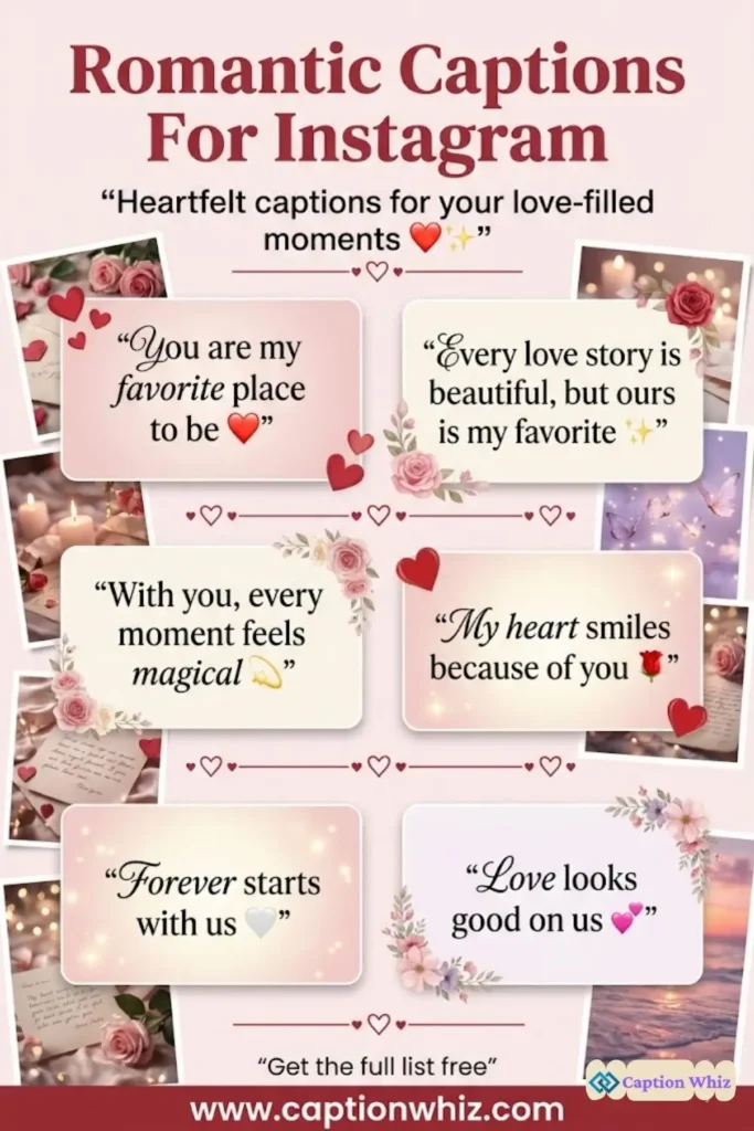 135+ Sweet Romantic Captions For Instagram That Will Melt Hearts