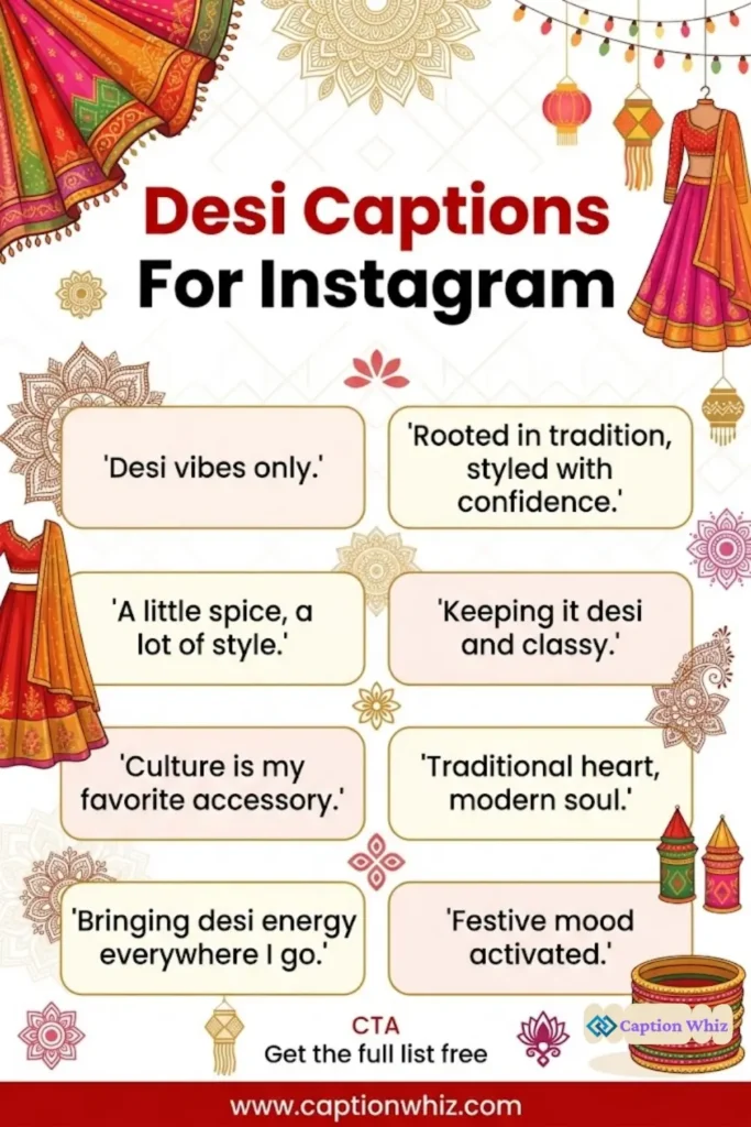 123+ Best Desi Captions For Instagram to Celebrate Your Culture and Style in 2026