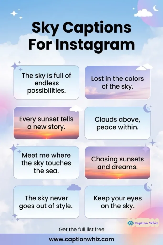 145+ Inspiring Sky Captions For Instagram and Quotes to Brighten Your Feed in 2026