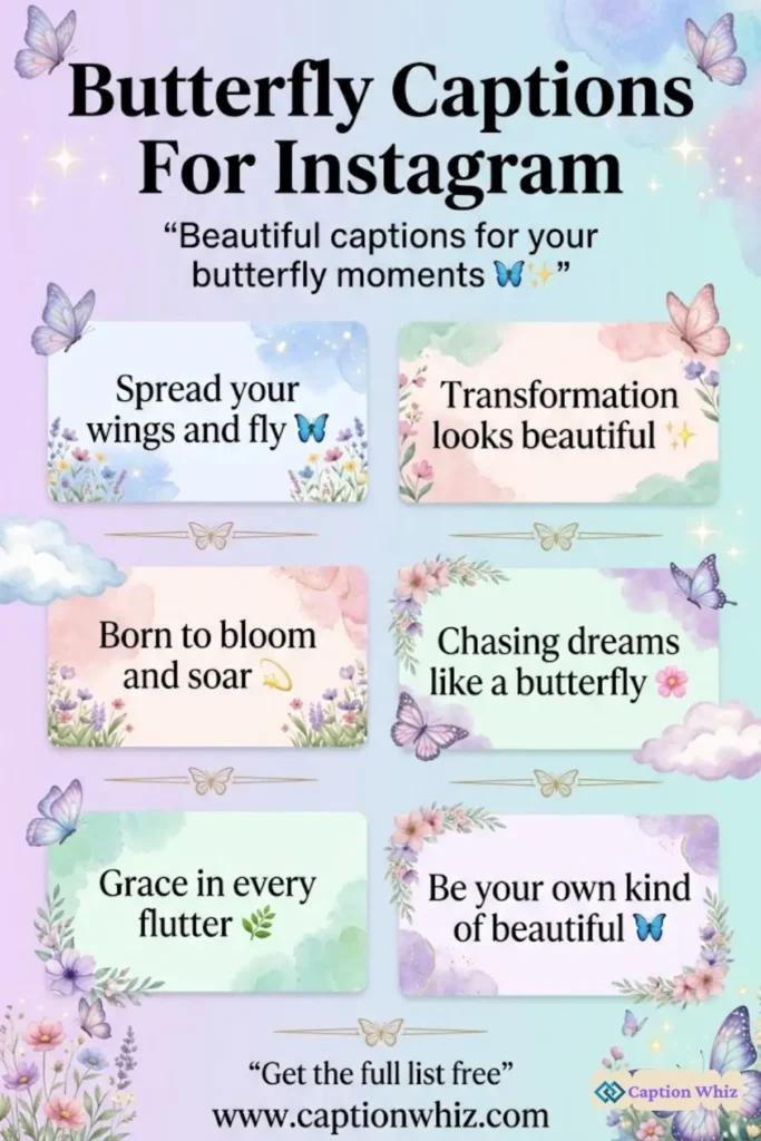 Charming Butterfly Captions For Instagram and Quotes to Inspire 149+ Unique Moments
