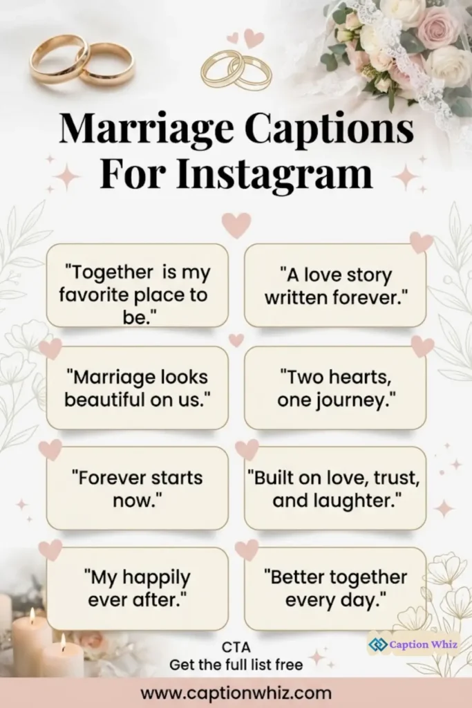 123+ Romantic Marriage Captions For Instagram and Heartfelt Quotes to Cherish Love