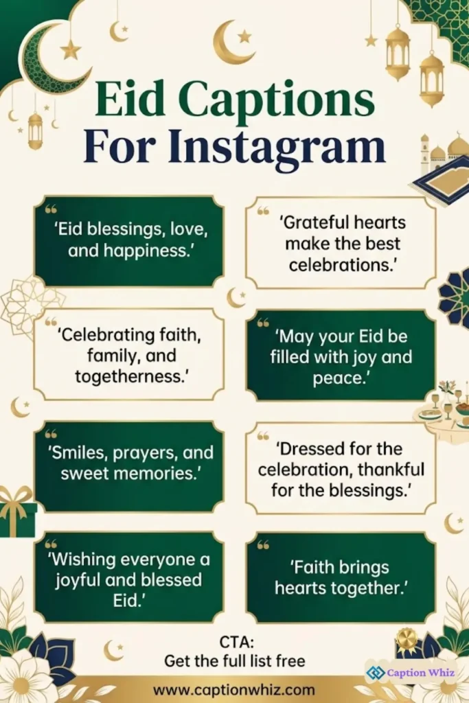 123+ Inspiring Eid Captions For Instagram and Heartfelt Quotes to Share Joy in 2026
