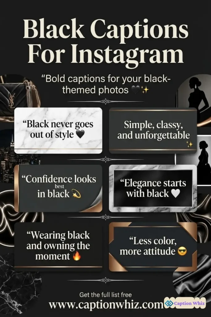 127+ Powerful Black Captions For Instagram That Speak Volumes and Inspire Quotes