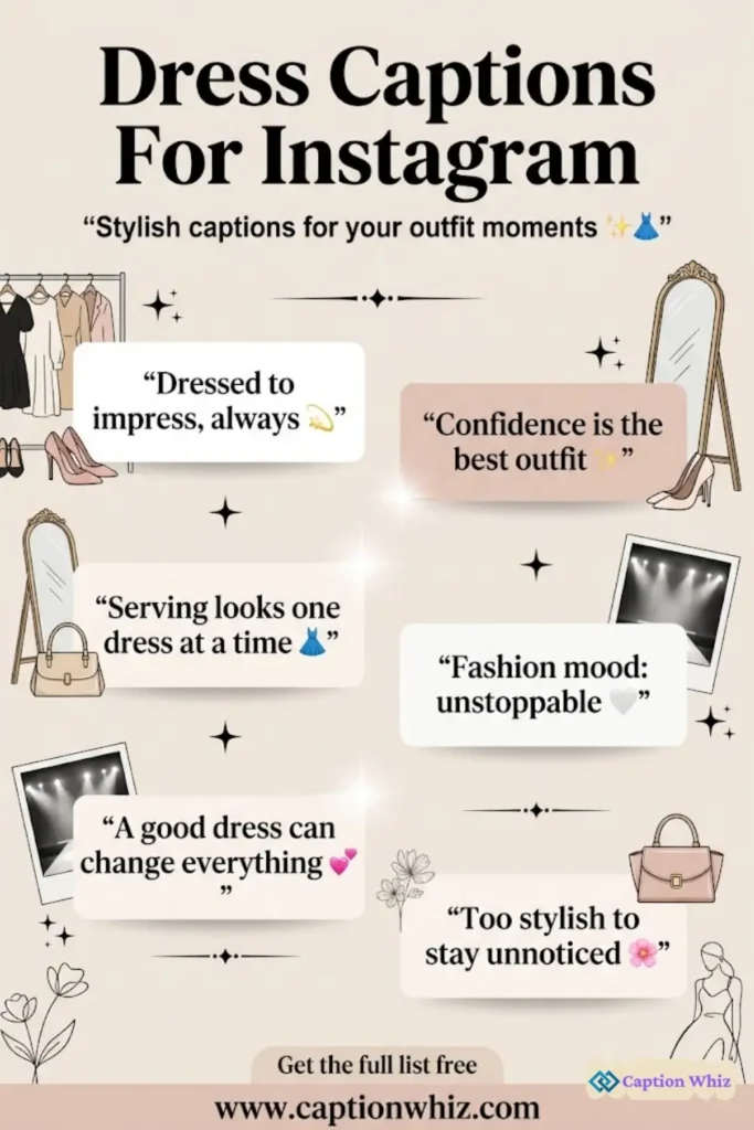 135+ Stylish Dress Captions For Instagram and Quotes to Shine Bright