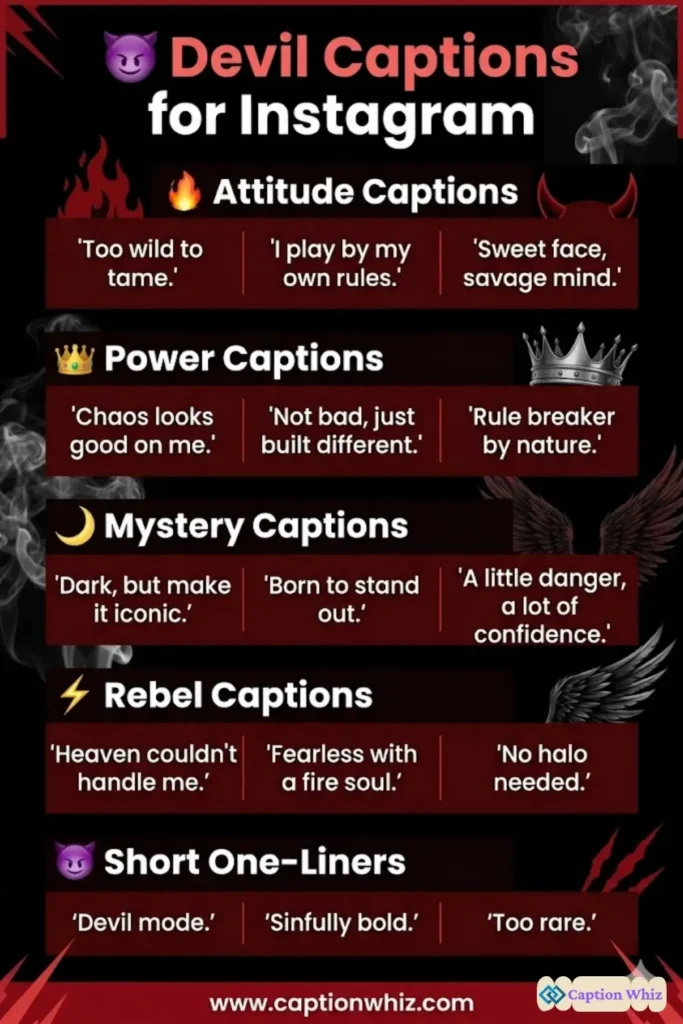 135+ Irresistible Devil Captions For Instagram and Quotes to Ignite Your Feed