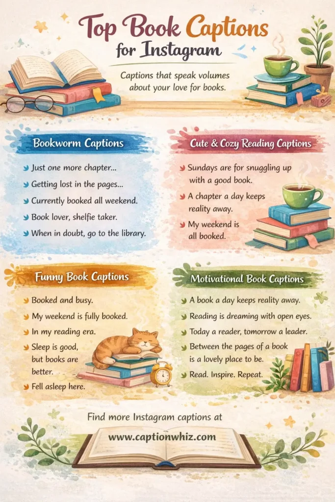 135+ Book Captions For Instagram That Inspire and Ignite Your Literary Passion