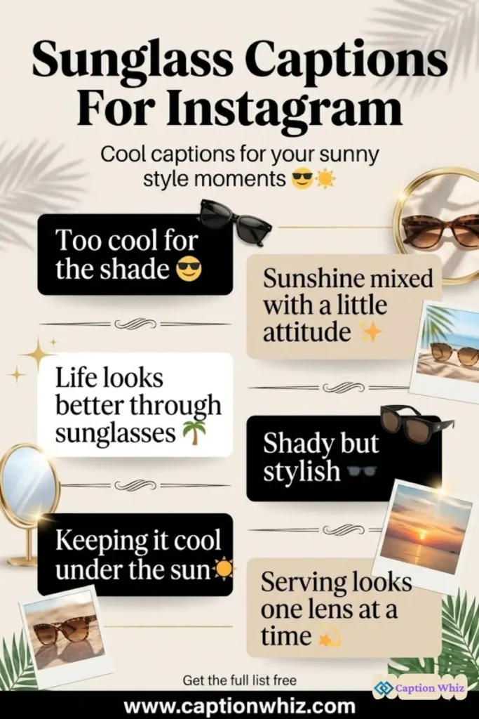 135+ Radiant Sunglass Captions For Instagram and Inspiring Quotes