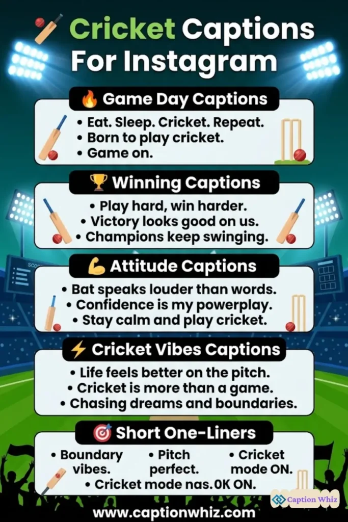 147+ Play Cricket Captions For Instagram to Showcase Your Passion for the Game