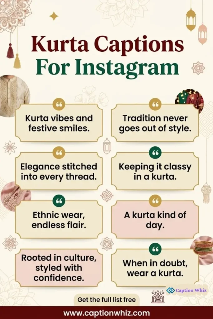 129+ Charming Kurta Captions For Instagram That Spark Joy