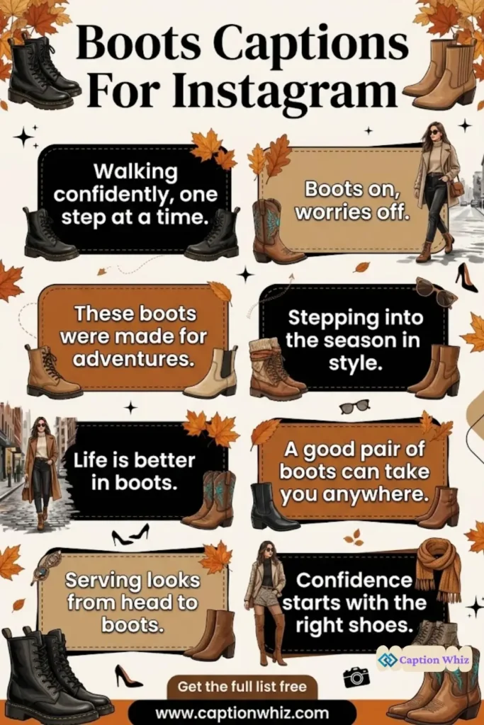 139+ Inspiring Boots Captions For Instagram and Quotes to Step Up Your Style in 2026