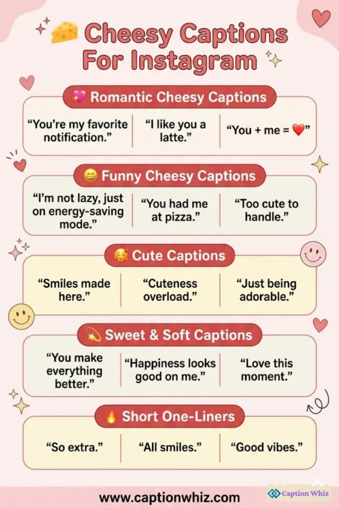 147+ Playful Cheesy Captions For Instagram and Quotes to Brighten Your Feed