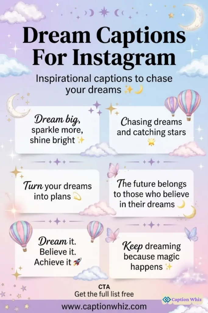 143+ Inspiring Dream Captions For Instagram and Quotes to Spark Your Imagination