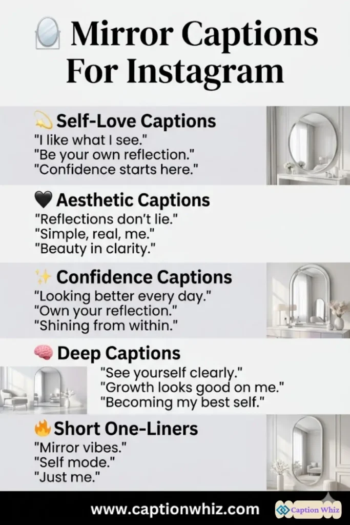 135+ Inspiring Mirror Captions For Instagram and Quotes to Reflect Your Vibe