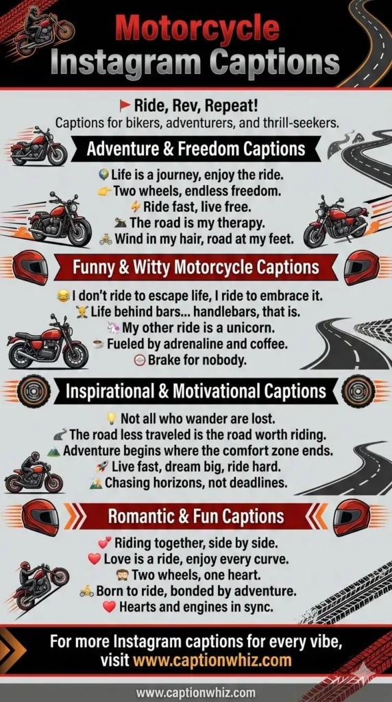 127+ Thrilling Motorcycle Captions For Instagram And Inspiring Quotes