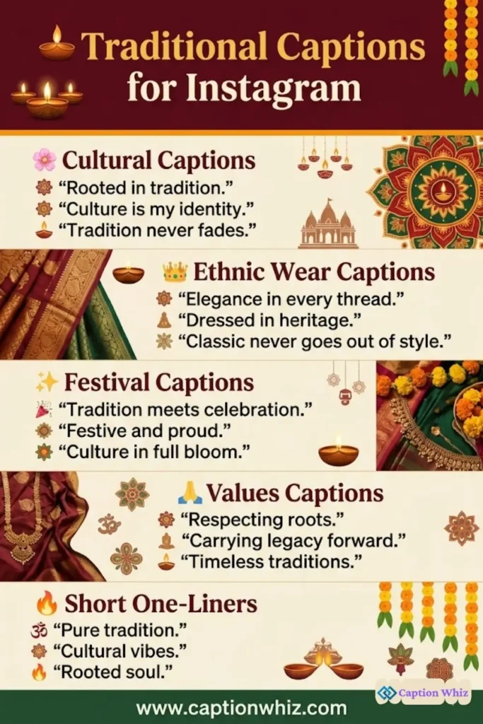 143+ Inspiring Traditional Captions For Instagram and Quotes to Shine Bright