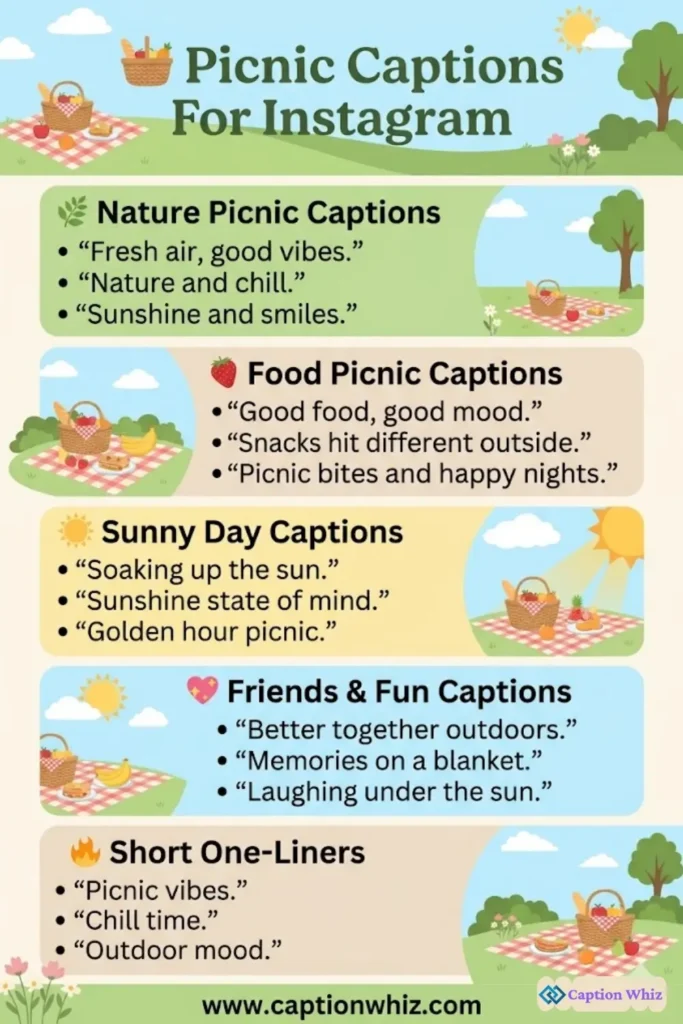 125+ Delightful Picnic Captions For Instagram and Quotes to Share Joyful Moments