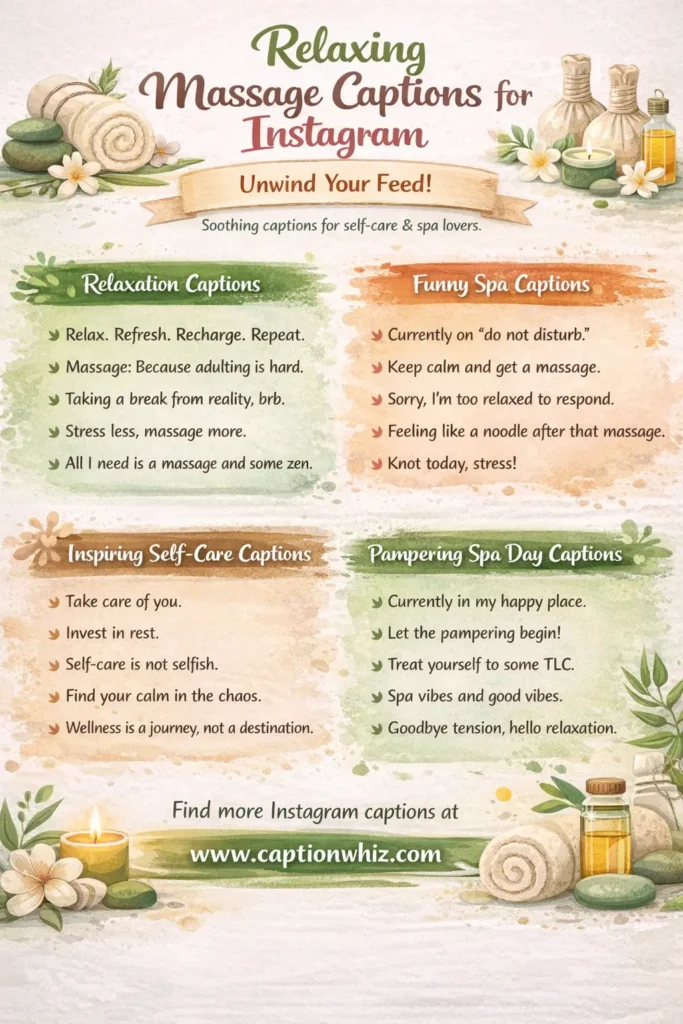 135+ Relaxing Massage Captions For Instagram and Quotes to Soothe Your Soul