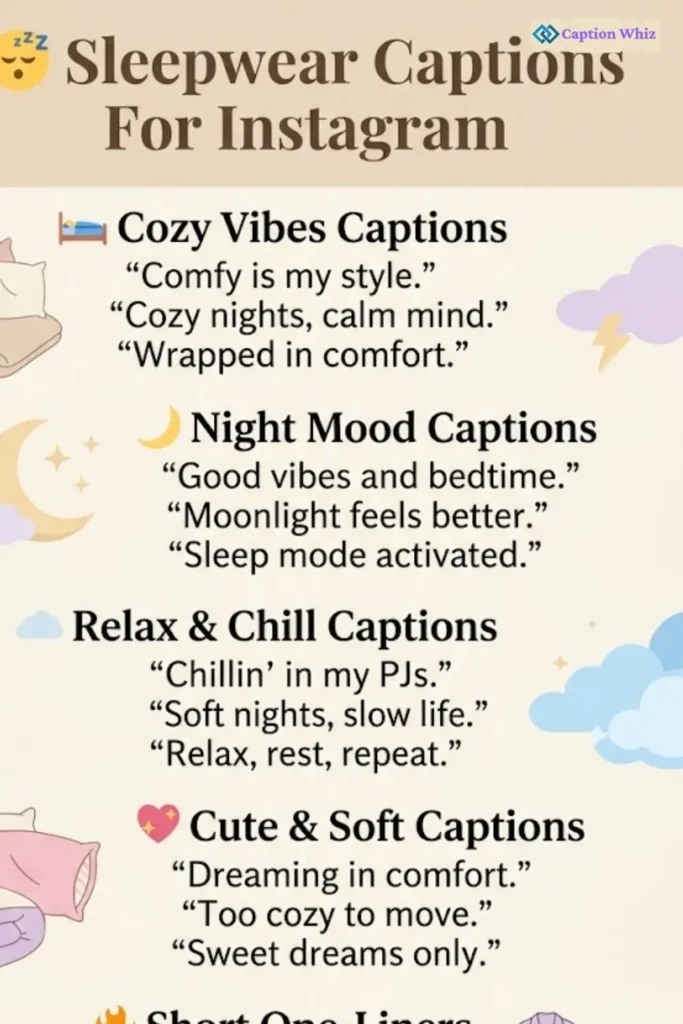 127+ Dreamy Sleepwear Captions For Instagram and Quotes to Inspire Cozy Nights