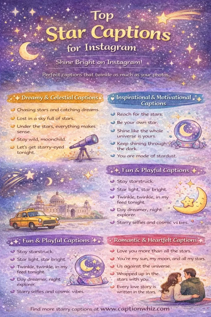 129+ Stellar Star Captions For Instagram and Quotes to Shine Bright Online