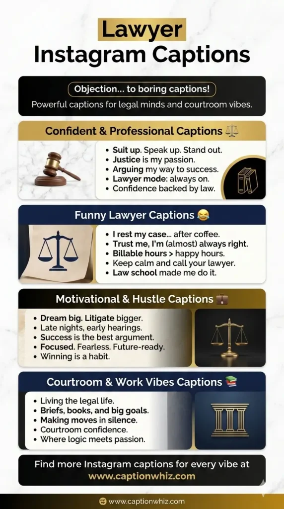 145+ Inspiring Lawyer Captions For Instagram and Quotes to Empower Your Journey