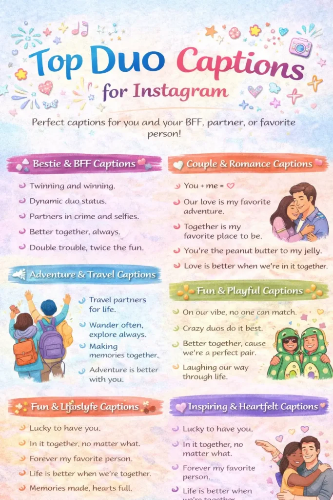 135+ Inspiring Duo Captions For Instagram and Quotes to Boost Your Engagement