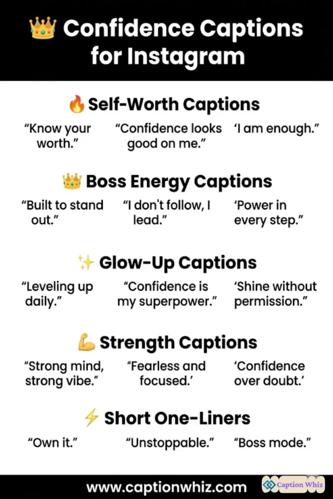 137+ Empowering Confidence Captions For Instagram and Inspiring Quotes