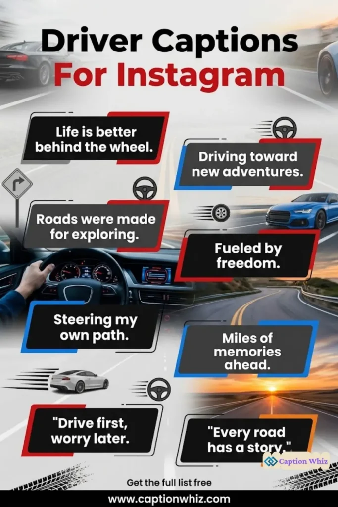 149+ Powerful Driver Captions For Instagram and Quotes to Rev Up Your Feed