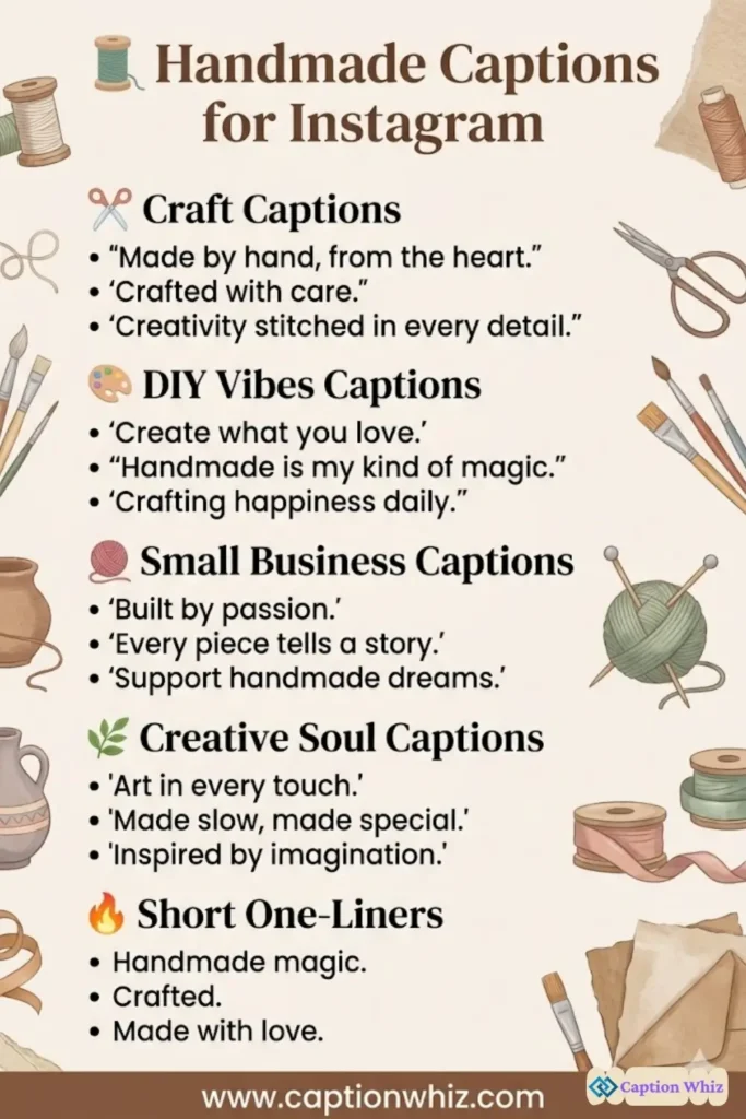 125+ Inspiring Handmade Captions For Instagram and Quotes That Spark Joy