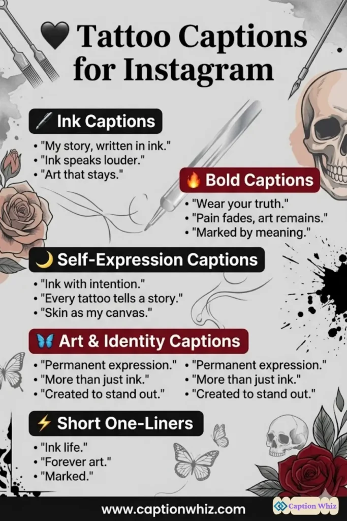 143+ Inspiring Tattoo Captions For Instagram and Quotes to Showcase Your Ink