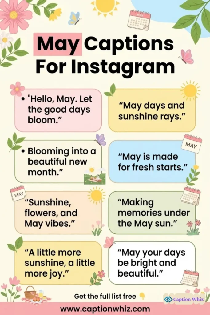 147+ Inspiring May Captions For Instagram and Quotes to Brighten Your Feed