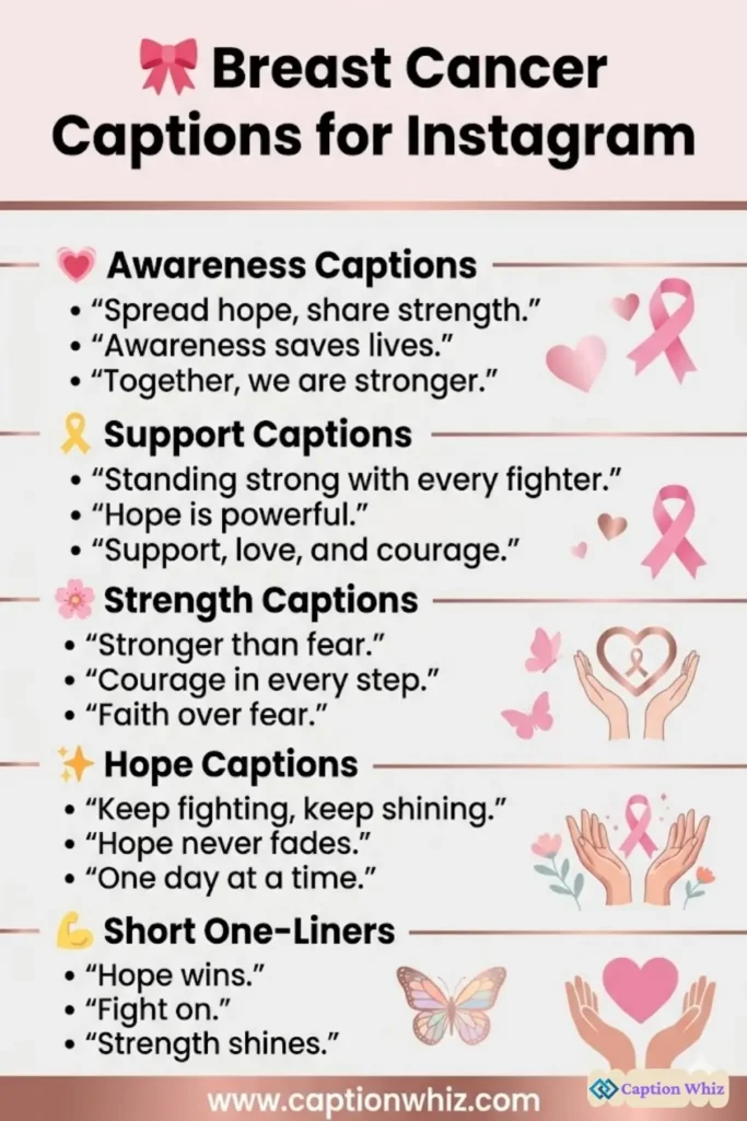 139+ Empowering Breast Cancer Captions For Instagram and Inspiring Quotes
