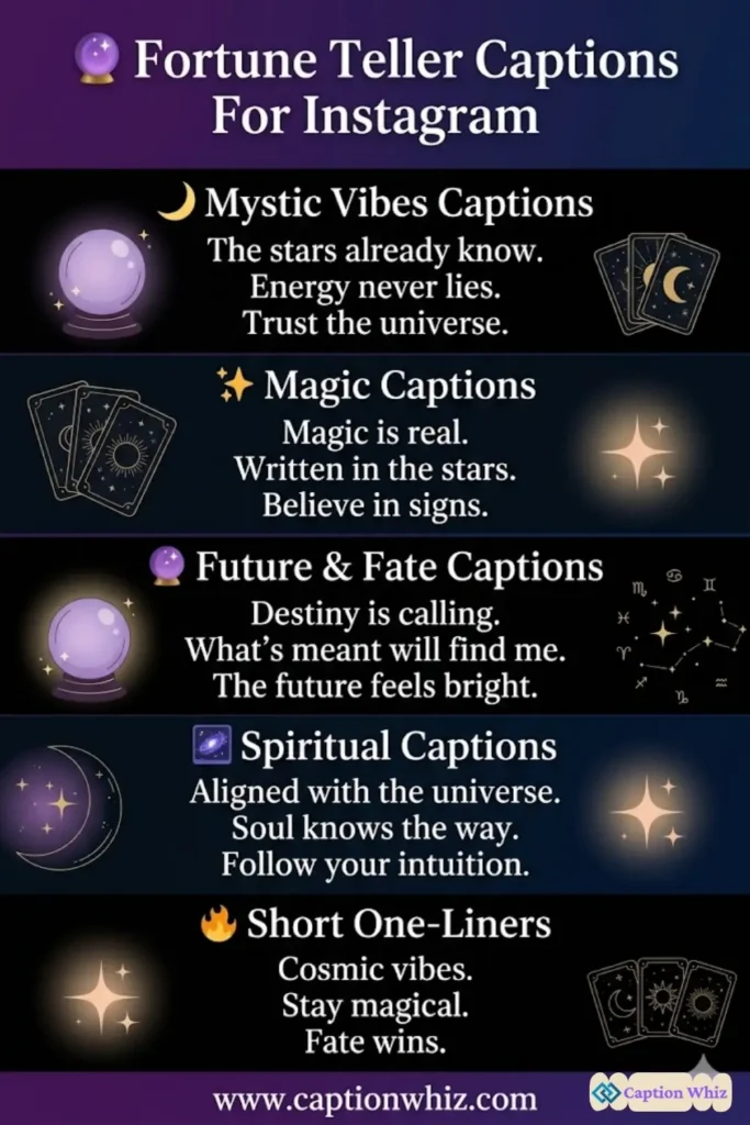 123+ Enchanting Fortune Teller Captions For Instagram and Quotes to Mesmerize Followers