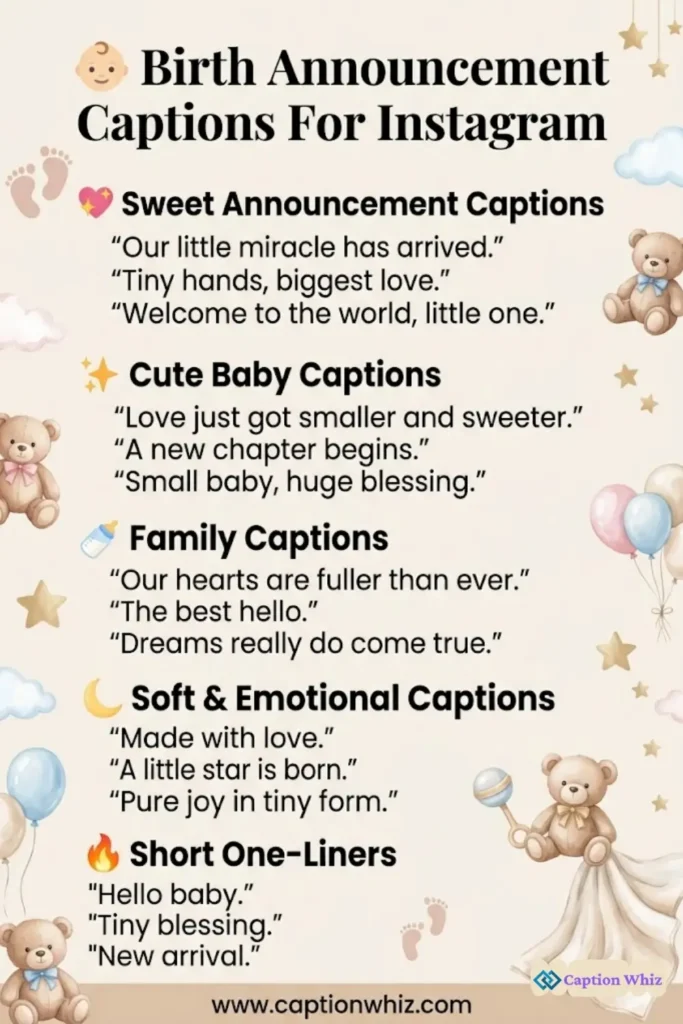137+ Joyful Birth Announcement Captions For Instagram and Heartfelt Quotes