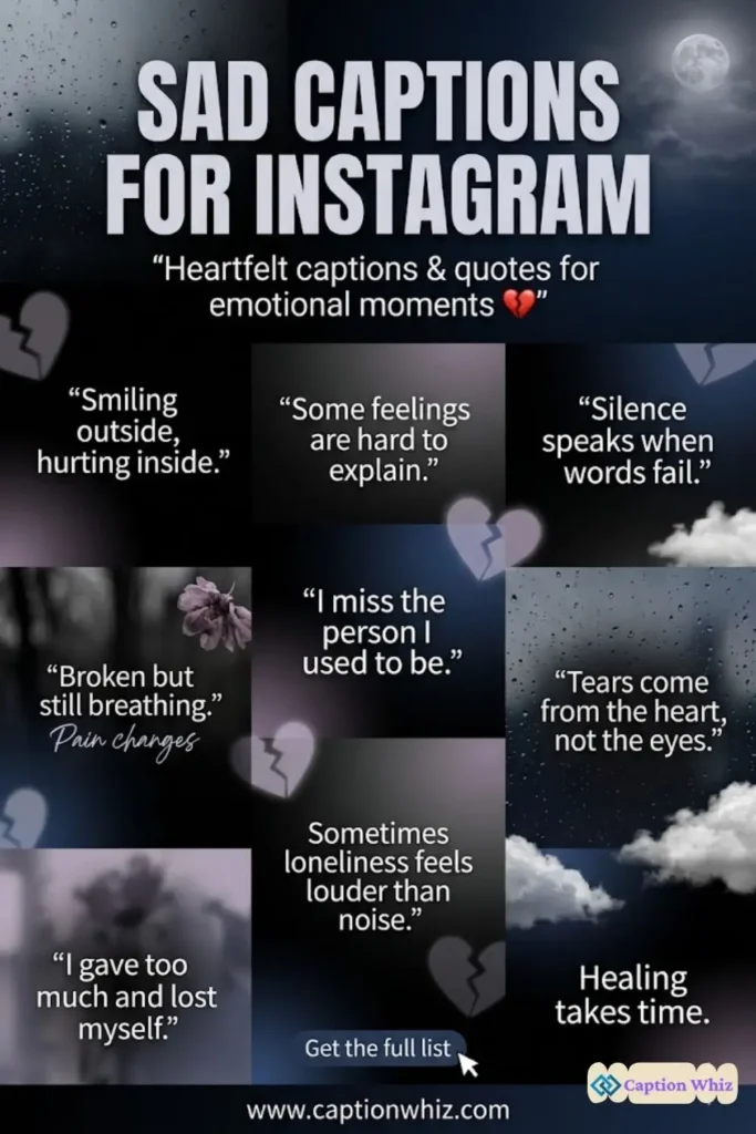 145+ Heartfelt Sad Captions For Instagram and Quotes to Express Your Emotions