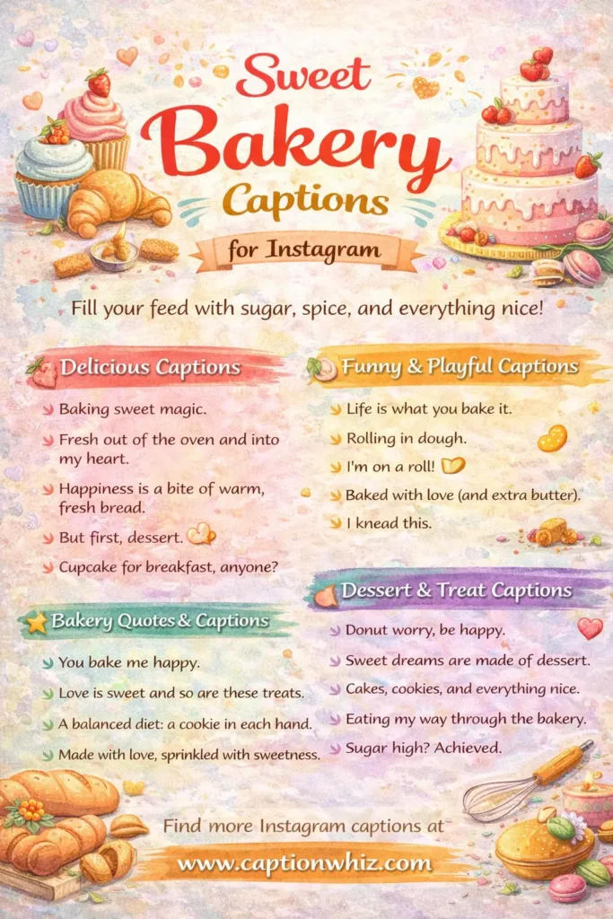 137+ Sweet Bakery Captions For Instagram and Quotes to Satisfy Your Cravings