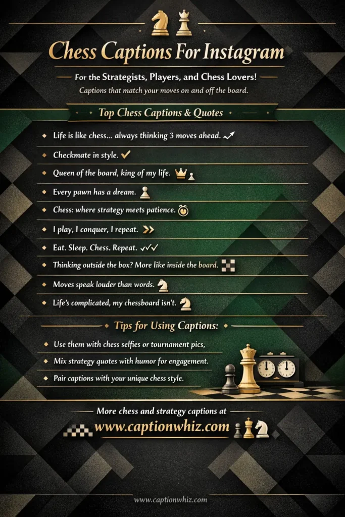 127+ Inspiring Chess Captions For Instagram and Quotes to Checkmate Your Feed