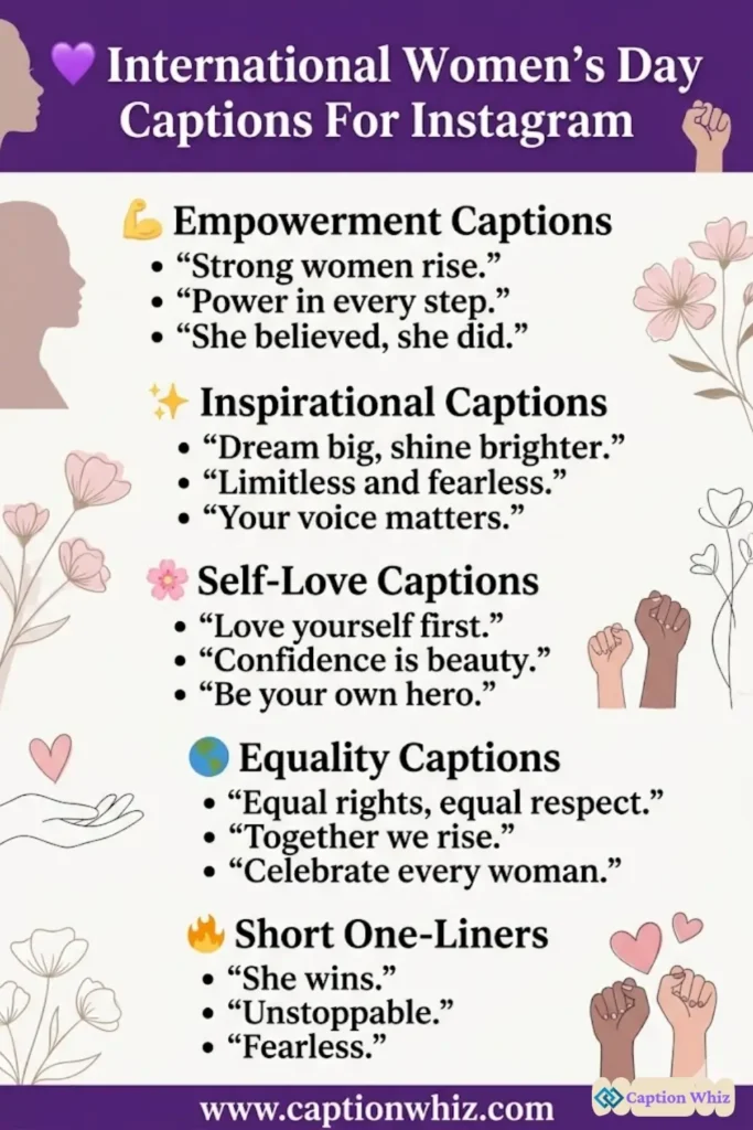 145+ Empowering International Women's Day Captions For Instagram and Quotes