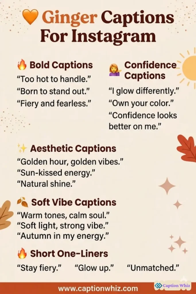 143+ Vibrant Ginger Captions For Instagram and Inspiring Quotes to Brighten Your Feed