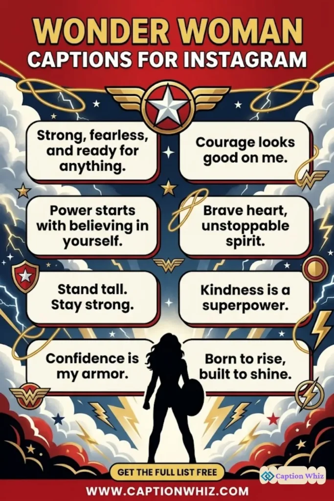 145+ Empowering Wonder Woman Captions For Instagram and Quotes That Inspire