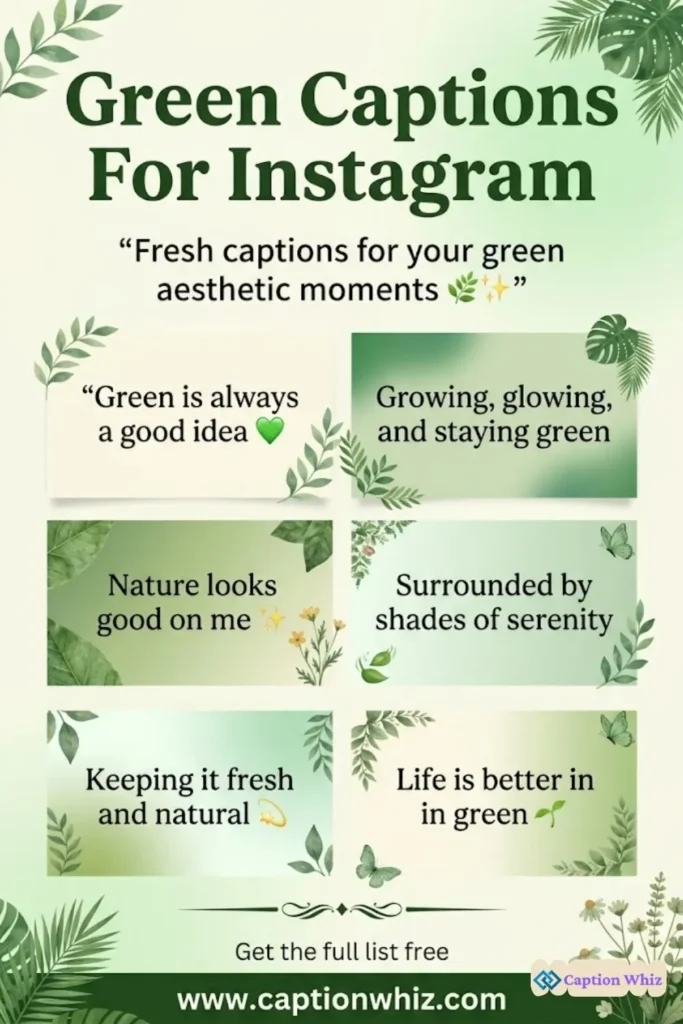 127+ Inspiring Green Captions For Instagram and Quotes to Brighten Your Feed