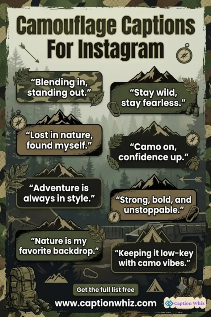123+ Powerful Camouflage Captions For Instagram and Quotes That Stand Out in 2026
